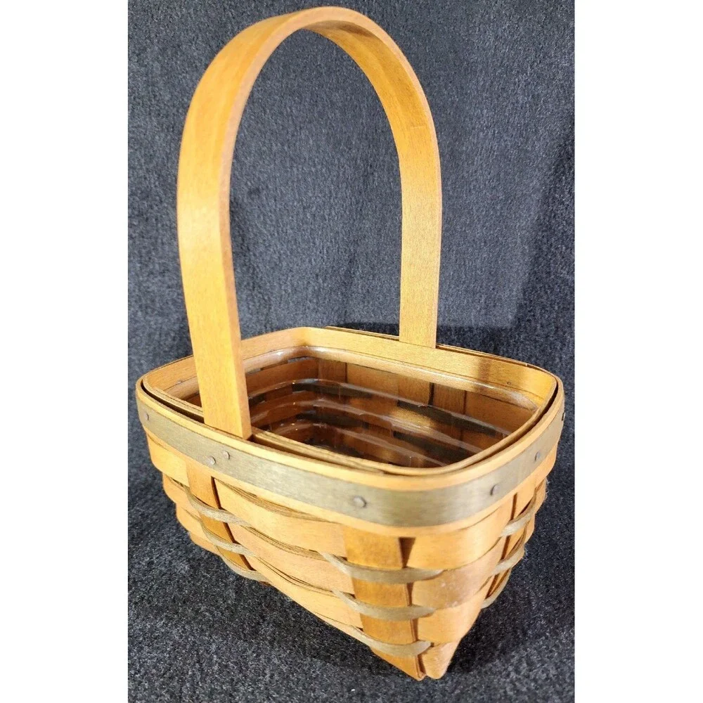 Vintage Longaberger 1993 Small Stained EASTER Basket ~ Signed By Wendy & Judy